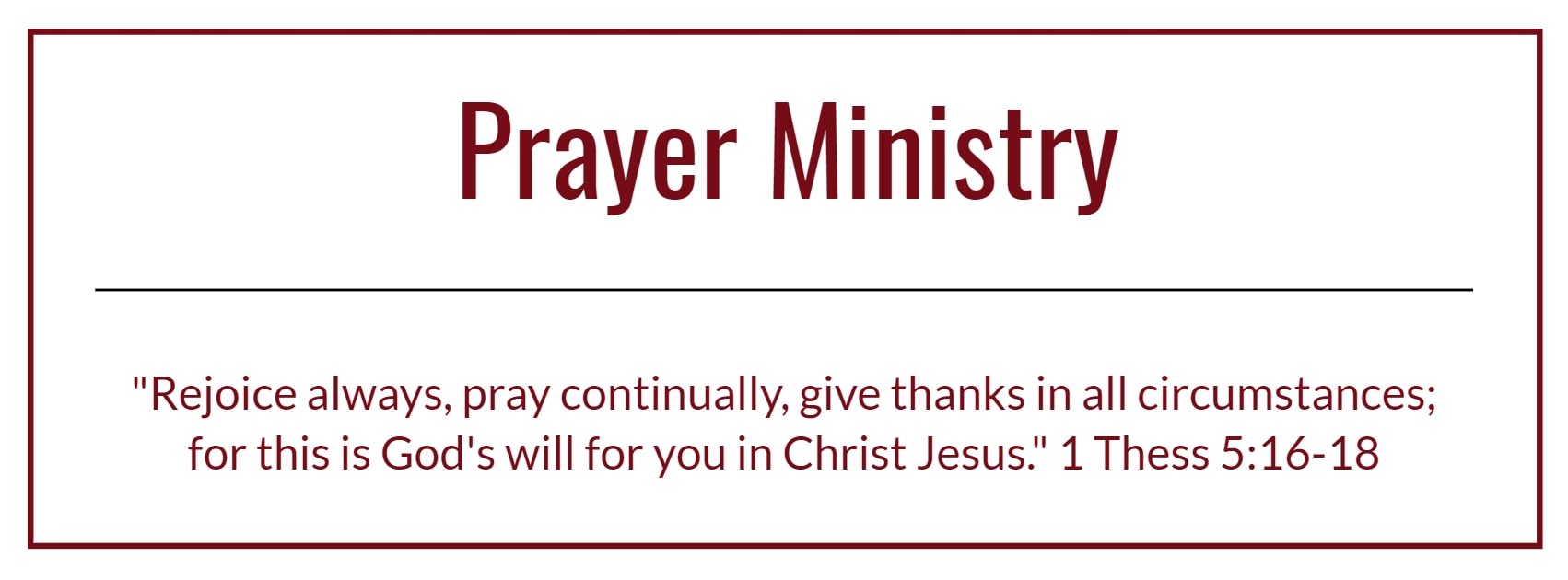 Prayer Ministry